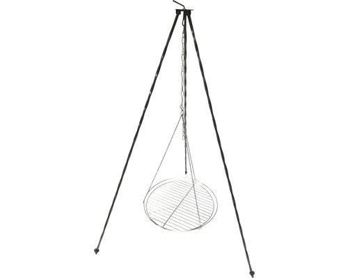 Otočný gril se stativem a grilovacím roštem