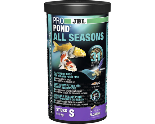 Krmivo pro jezírkové ryby celoroční JBL ProPond All Seasons S 0,18 kg