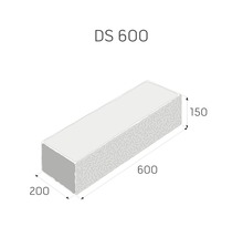 Izolační kámen DS 600 o rozměrech 600 x 200 x 150 milimetrů.