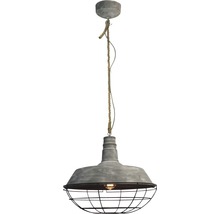 Závěsná lampa s kovovým stínidlem a klecí