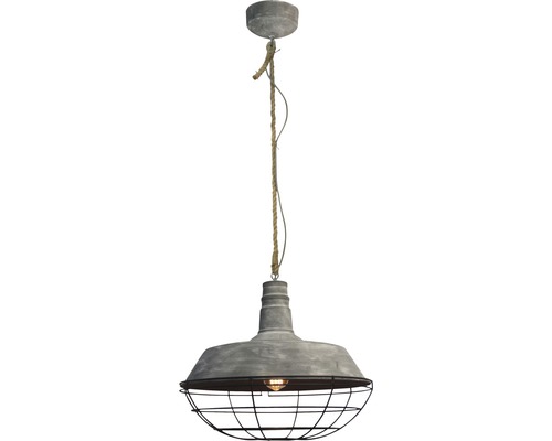 Závěsná lampa s kovovým stínidlem a klecí