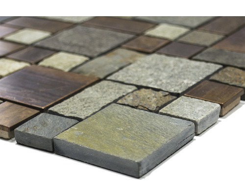 Mozaiková dlaždice z kamene a kovu