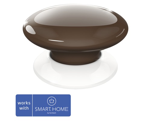 Chytré bezdrátové tlačítko Fibaro hnědé kompatibilní se SMART HOME by hornbach Nábytkový knoflík, průměr cca 30 milimetrů