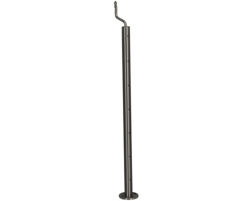 Nerezový sloupek zábradlí Pertura 850 mm podpěra pro montáž do podlahy (151) Sloup z nerezové oceli s vodovodním kohoutkem a několika malými otvory