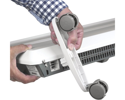 Montáž koleček na konvektorové topení.