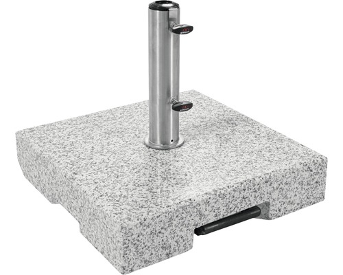 Čtvercový stojan na slunečník z granitu s trubkou z nerezové oceli
