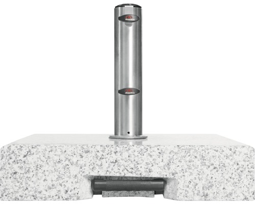 Žulový stojan na slunečník s nerezovou trubkou