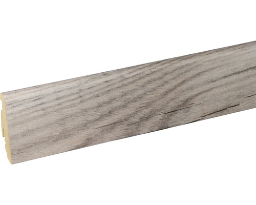 Soklová lišta Skandor dub šedý FU60L 19x58x2400 mm Podlahová lišta s dřevěnou strukturou