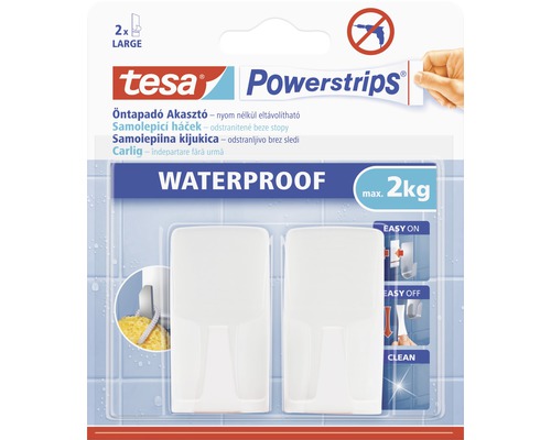 Háčky Tesa Powerstrips, dvě balení, voděodolné, maximální nosnost dva kilogramy