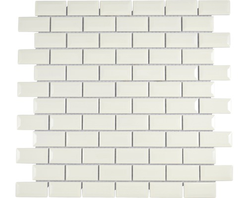Keramická mozaika Brick bond diamond slonovinová barva 30x30 cm Obdélníkové mozaikové dlaždice