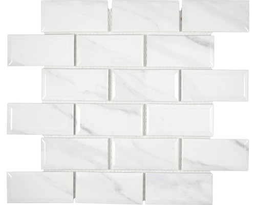 Keramická mozaika CGMCR Metro uni carrara 29,1x29,55 cm Mozaiková dlaždice obdélníkového formátu s mramorovým vzhledem