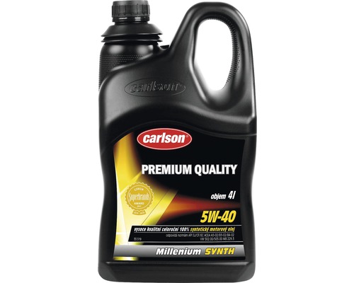 Motorový olej Carlson Millenium Synth SAE 5W-40, 4 l Motorový olej Carlson Premium Quality 5W-40 v čtyřlitrové láhvi