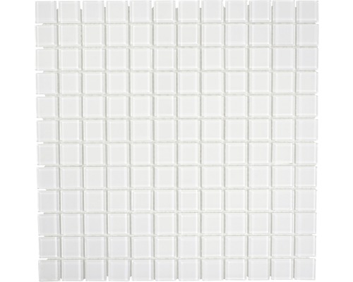 Skleněná mozaika CM4SE30 Crystal uni bílá 30x30 cm Čtvercová mozaiková dlaždice ze skla