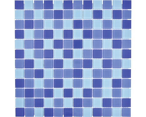 Skleněná mozaika CM4SE3M Crystal mix modrá 30x30 cm