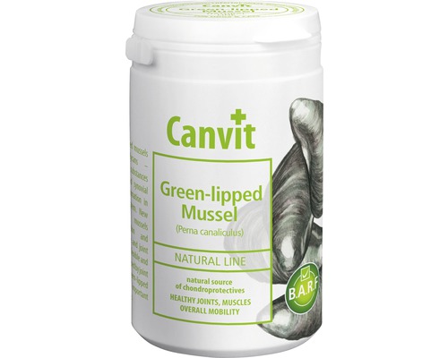 Doplněk stravy pro psy a kočky Canvit Green-Lipped Mussel 180 g Canvit doplněk stravy se slávkou zelenoústou pro psy a kočky