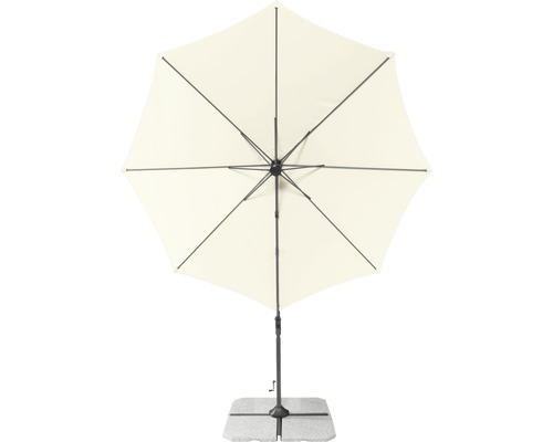 Otevřený zahradní slunečník se základnou