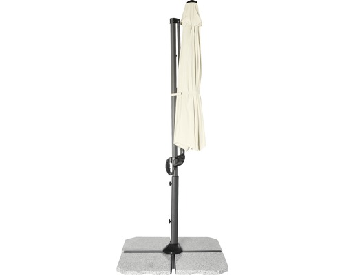 Zavřený zahradní slunečník se stojanem