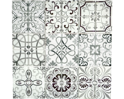 Skleněná mozaika CM Germany Crystal černá/šedá 30x30 cm