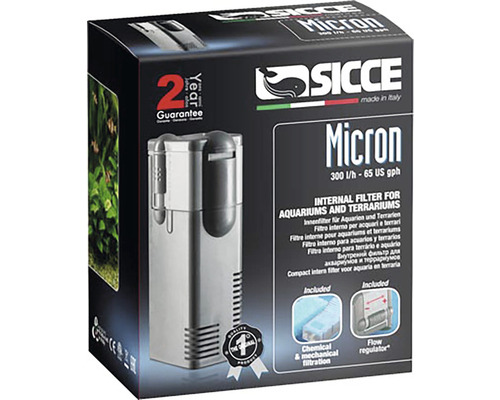 Vnitřní filtr do akvária SICCE Nano Micron do 50 l, 200 l/h-0