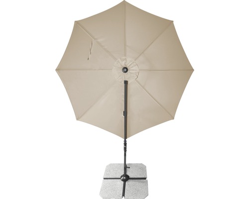 Béžový slunečník se stojanem