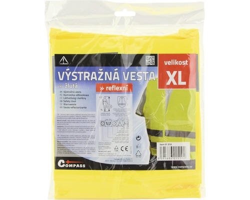 Žlutá výstražná vesta velikosti XL v obalu