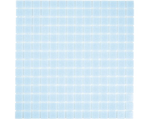 Skleněná mozaika GMA33 uni světle modrá 30,5x30,5 cm Mozaiková dlaždice s čtvercovými prvky