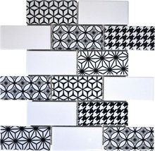 Keramická mozaika Misto bílá/černá lesklá 28,3x29,1 cm-thumb-0