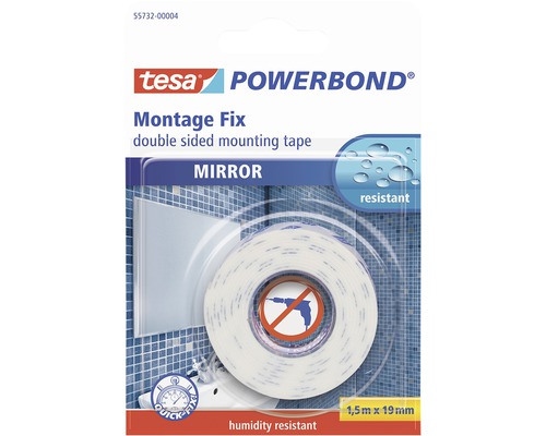 Tesa Powerbond Montage Fix Zrcadlo oboustranná montážní páska 1,5 m x 19 mm
