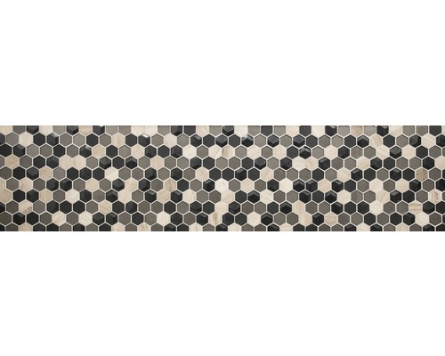 Mozaiková dlaždice se šestiúhelníkovým vzorem ve vzhledu dřeva a šedé barvy