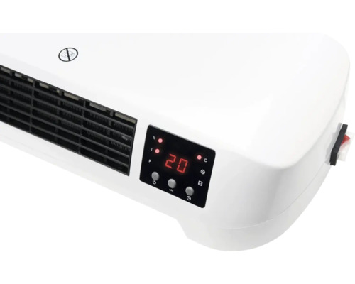 Elektrický ohřívač ventilátoru pro montáž na stěnu s digitálním ukazatelem teploty