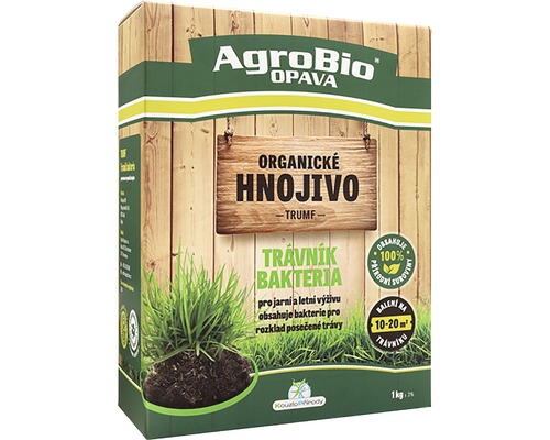 Trávníkové hnojivo organické AgroBio TRUMF TRÁVNÍK BAKTERIA 1 kg AgroBio Opava Trumf organické hnojivo pro trávníky v balení po 1 kilogramu