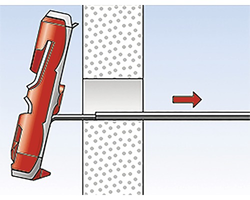 Ilustrace upevnění hmoždinky ve zdi