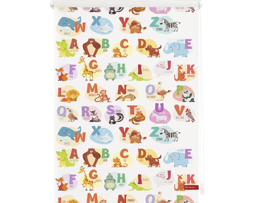 Roleta s motivy zvířat a abecedou