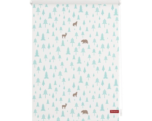 Roleta se vzorem lesa se stromy, medvědy, vlky a jeleny