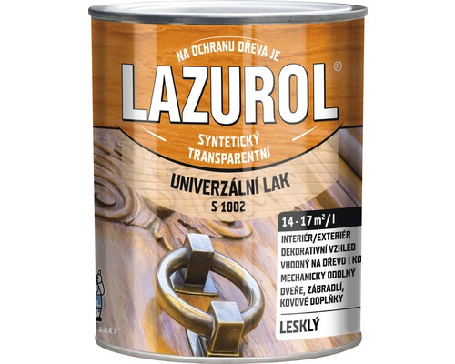 Lak na dřevo Lazurol S1002 lesklý bezbarvý 0,75 l Lazurol univerzální lak na dřevo, syntetický, transparentní