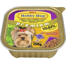 Hobby Dog Premium vlhké krmivo pro psy s jehněčím masem a zeleninou pro dospělé psy v 150gramové misce