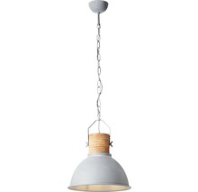 Závěsná lampa s kovovým stínidlem a dřevěnými detaily
