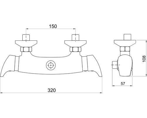 Technický nákres dvouruční baterie s rozměry