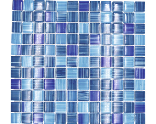 Skleněná mozaika XCM 8285 30,5x32,5 cm modrá/bílá