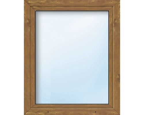 Plastové okno jednokřídlé ESG ARON Basic bílé/zlatý dub 750 x 1650 mm DIN levé Obdélníkové zrcadlo s dřevěným rámem