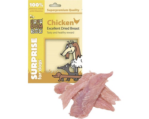 Pamlsky pro psy HUHUBAMBOO sušená kuřecí prsa 75 g