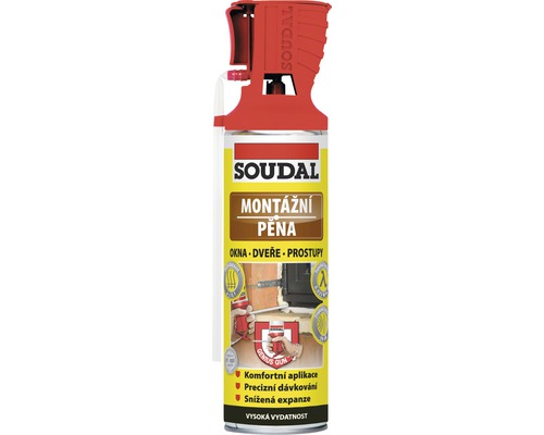 Montážní pěna PUR SOUDAL GG DIY nízkoexpanzní trubičková 500 ml Soudal montážní pěna dóza