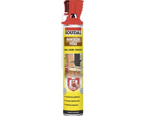 Montážní pěna PUR SOUDAL GG DIY nízkoexpanzní trubičková 750 ml Soudal montážní pěna na okna, dveře a průchody