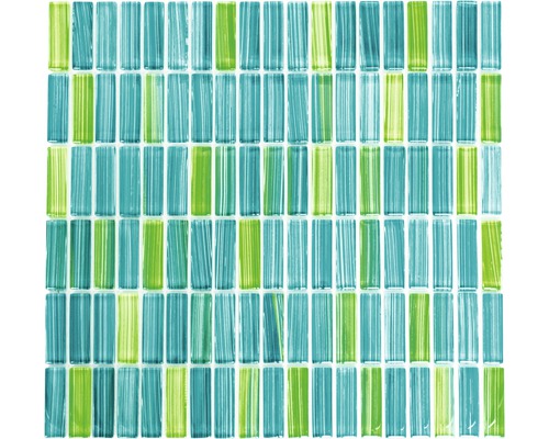 Skleněná mozaika XCM S850 30,5x32,5 cm zelená/modrá