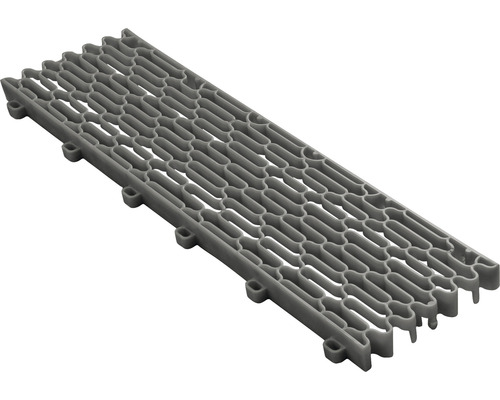 Šedá plastová rohož s mřížkovou strukturou