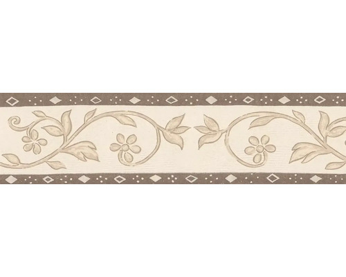 Bordura na zeď 5241-71 Only Borders 9 cappuccino úponek krémová hnědá 5 m x 13 cm