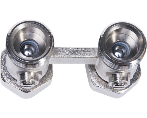 Dvojitá vsuvka z kovu pro sanitární instalace