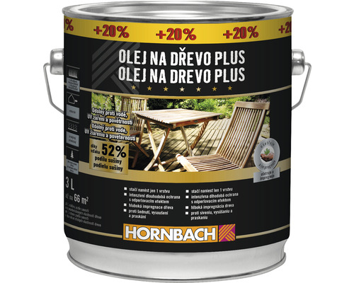 Olej na dřevo Hornbach Plus Bangkirai 2,5 l + 20 % zdarma