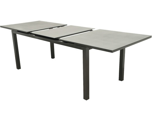 Rozkládací zahradní stůl s kovovým rámem a deskou stolu