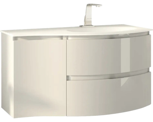 Skříňka pod umyvadlo s umyvadlem a vodovodní baterií, s jedněmi dvířky a dvěma zásuvkami